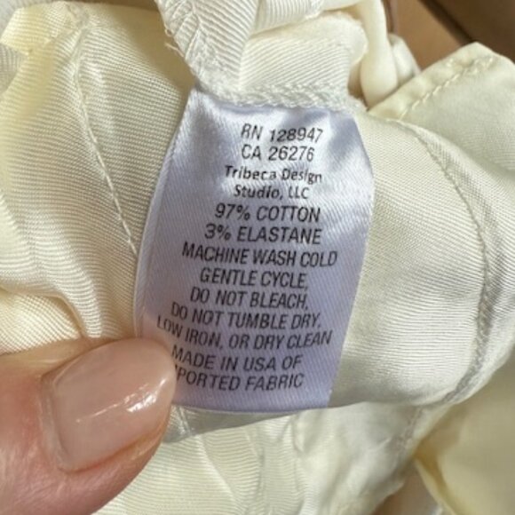 Pre-Loved Nili Lotan Cream Twill Wide Leg Pant - Size 6 - Picture 9 of 9